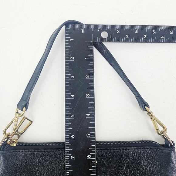 Lodis Black Pebbled Leather Clutch Small Bag Purse Italian Designer Minimalist - Picture 6 of 13